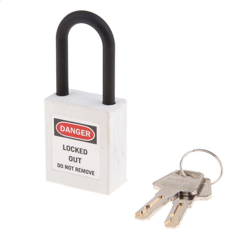 2xSafety Security Lockout Padlock Keyed Different PVC Stainless Steel -White