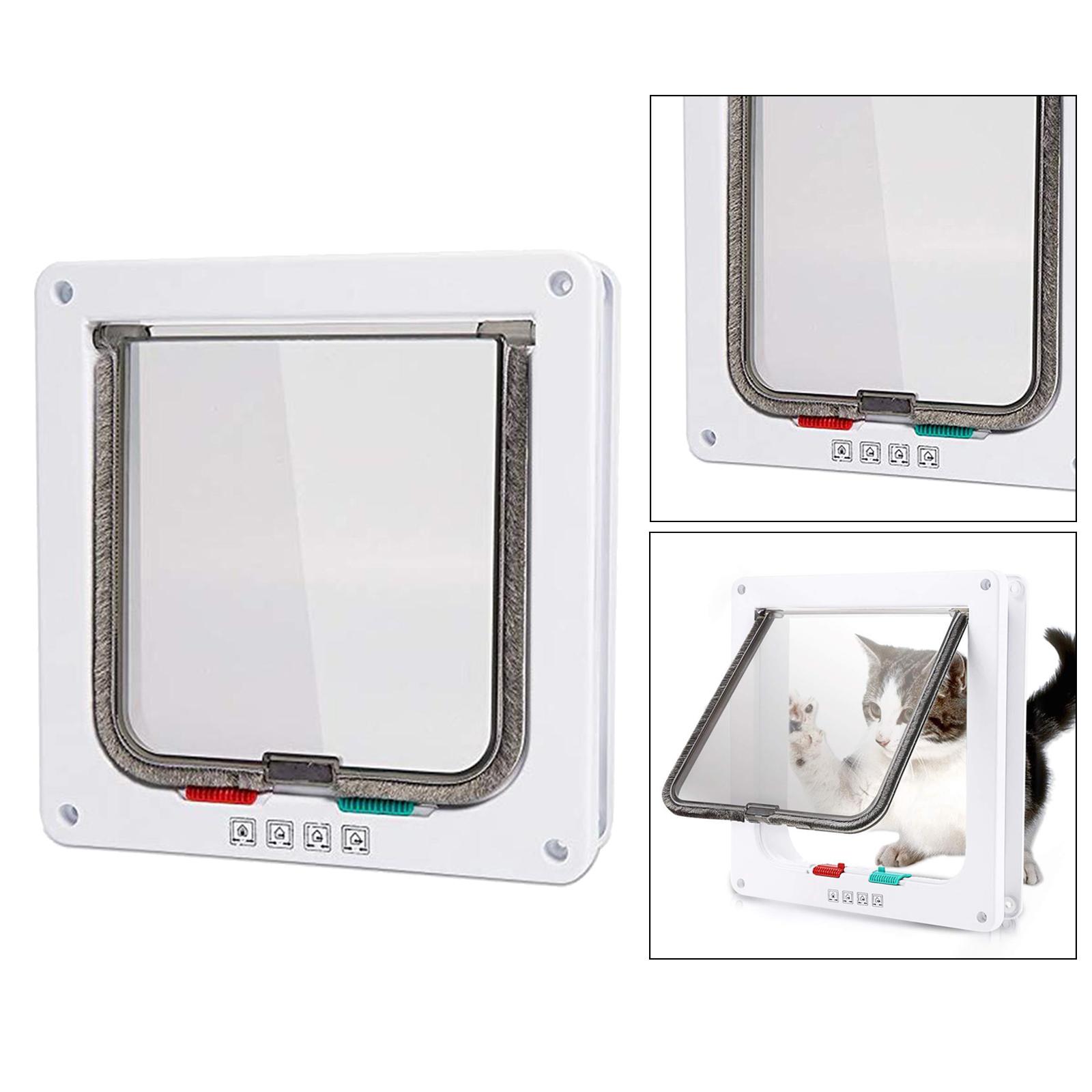 4-Way Locking Pet Door Frame Lockable Dog and Gate Cat Flap Door