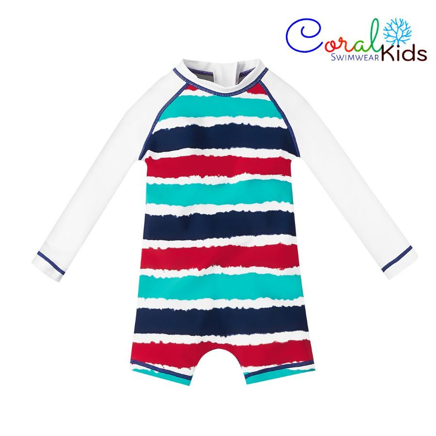 Đồ bơi chống nắng giữ nhiệt Coral Kids swimwear cho bé trai từ 6 tháng đến 4 tuổi - Leo Swimwear - Tặng tã bơi