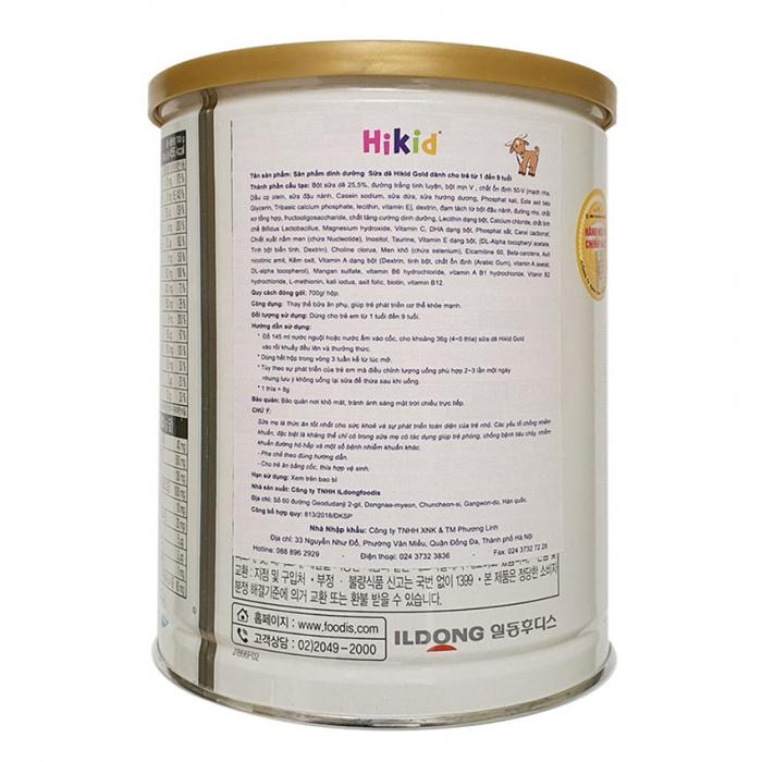 Sữa bột Hikid dê Hàn Quốc 700g cho bé 1-9 tuổi