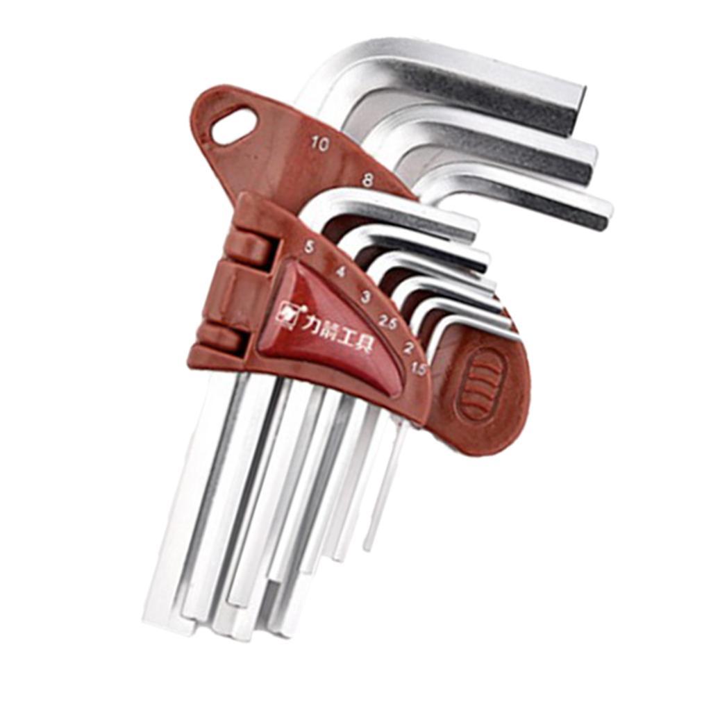 Steel L Handle Hex Key Allen Wrench Set Metric