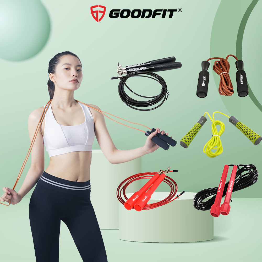 Dây nhảy thể dục siêu nhẹ, siêu bên, tùy chỉnh độ dài linh hoạt chính hãng Goodfit GF90XJR