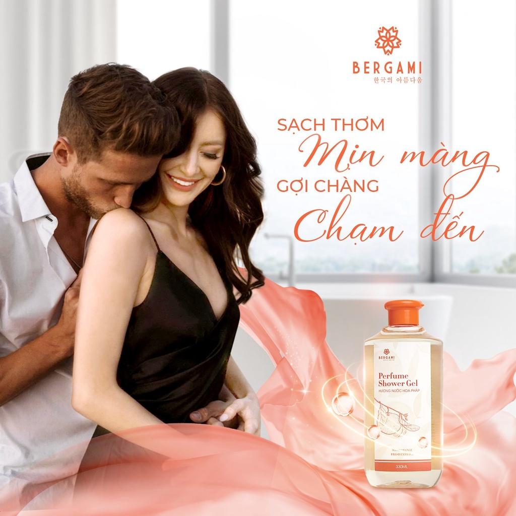 Sữa tắm nước hoa nữ Bergami - Lưu Hương 12h - Tinh Chất nước hoa Pháp nồng nàn - Vitamin C từ trái cam dưỡng trắng da