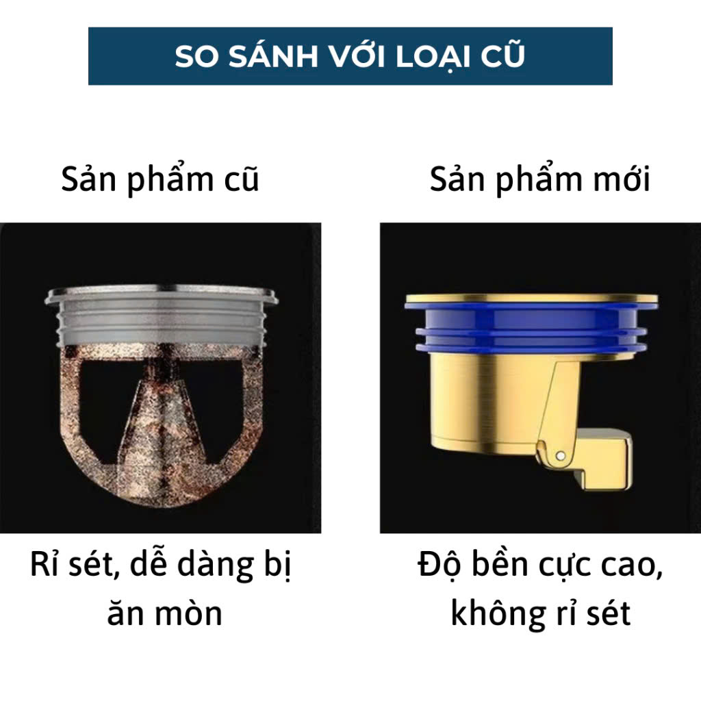 Phụ kiện ngăn mùi hôi nhà tắm lắp thoát sàn chống côn trùng bằng đồng kt 3.3cm đến 4.2cm
