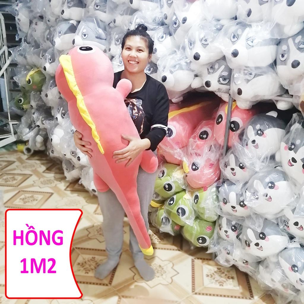 Gấu bông Khủng Long Nhồi Bông 1m2 1m6 dùng làm gối ôm ngủ, quà tặng sinh nhật bạn gái
