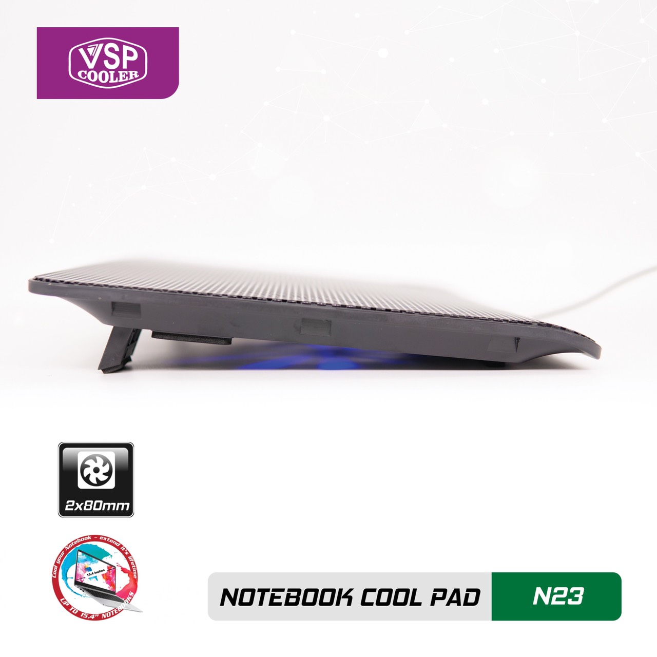 ĐẾ TẢN NHIỆT VSP COOLER N23 (2*Fan 8cm) - giao ngẫu nhiên - hàng nhập khẩu