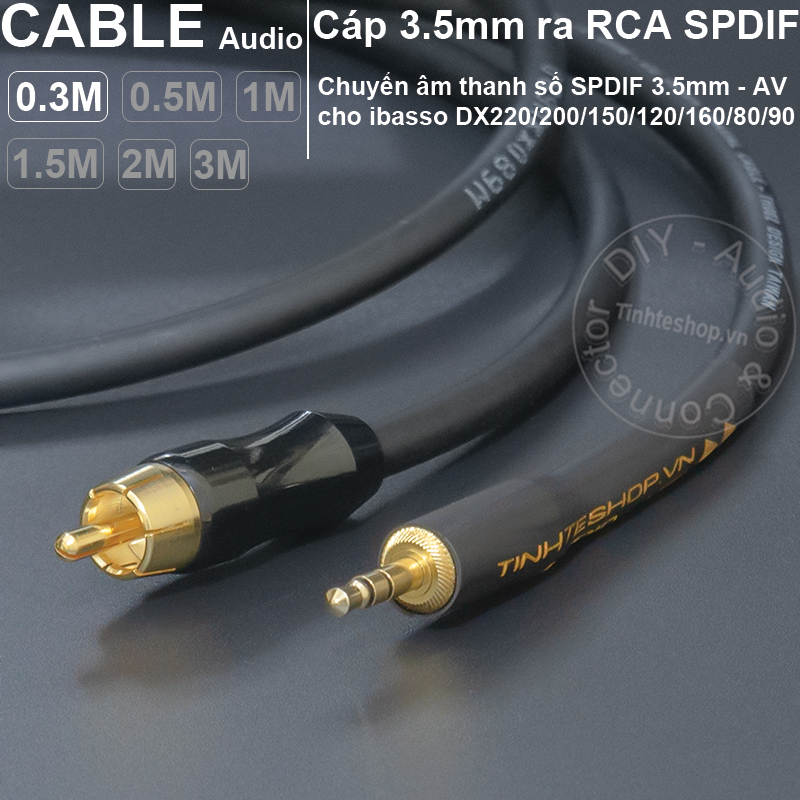 Dây 3.5 ra AV S/PDIF cho DAC iBasso DX220 DX200 DX150 DX120 DX160 DX80 DX90 - 3.5mm to RCA coaxial digital audio cable