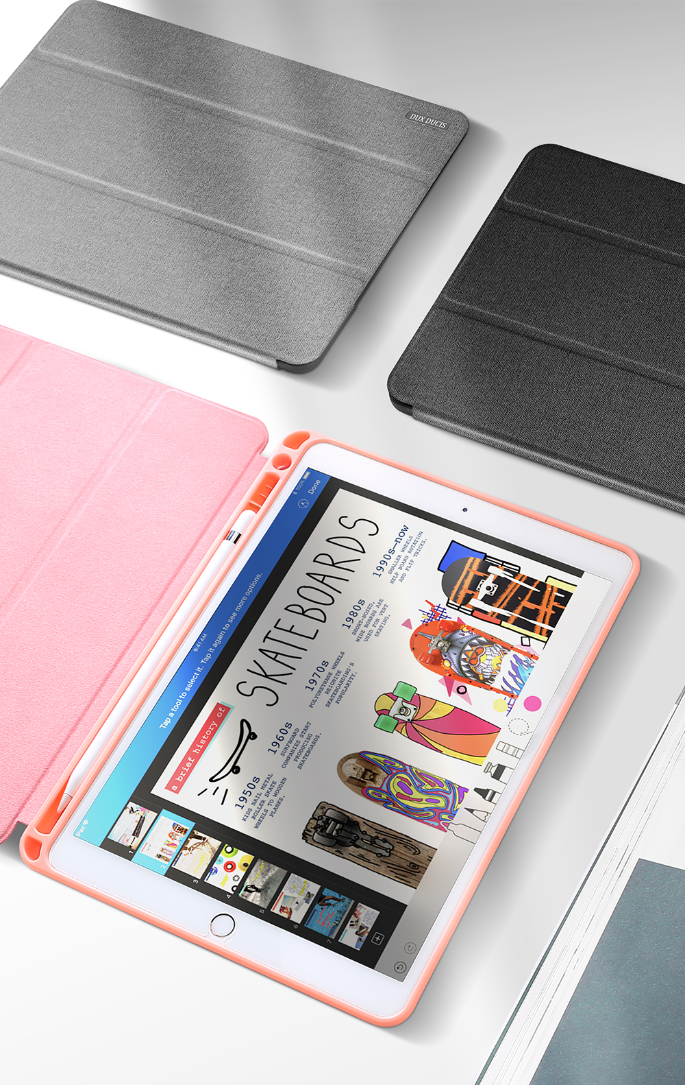 Bao Da Cao Cấp Dành Cho iPad 9.7 inch, Pro 9.7 inch 2017/ 2018 Gen5/Gen6 Chính Hãng Dux Ducis DOMO Có Khay Đựng Bút - Hàng Chính Hãng