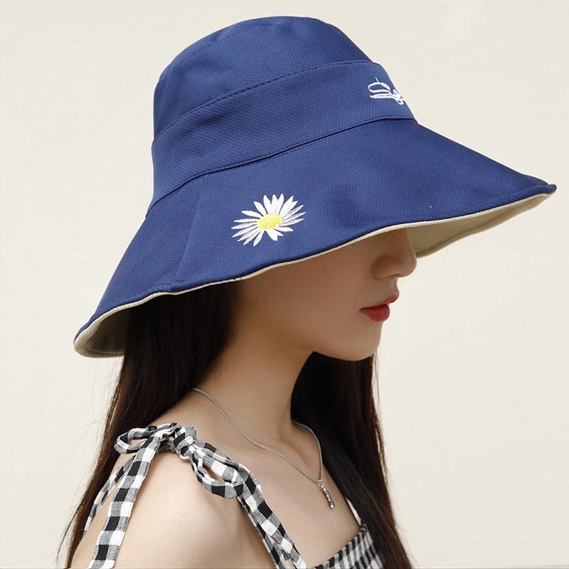 Nón Vành Rộng 2 Mặt Họa Tiết Hoa Cúc Chống Nắng, Tia UV Phong Cách Hàn Quốc - Mã NV0032