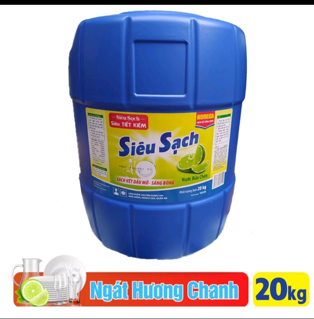 Nước rửa chén Lix Siêu Sạch hương chanh 20kg