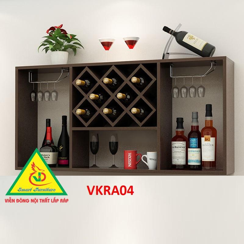 Kệ rượu trang trí treo tường VKRA04 - Nội thất lắp ráp