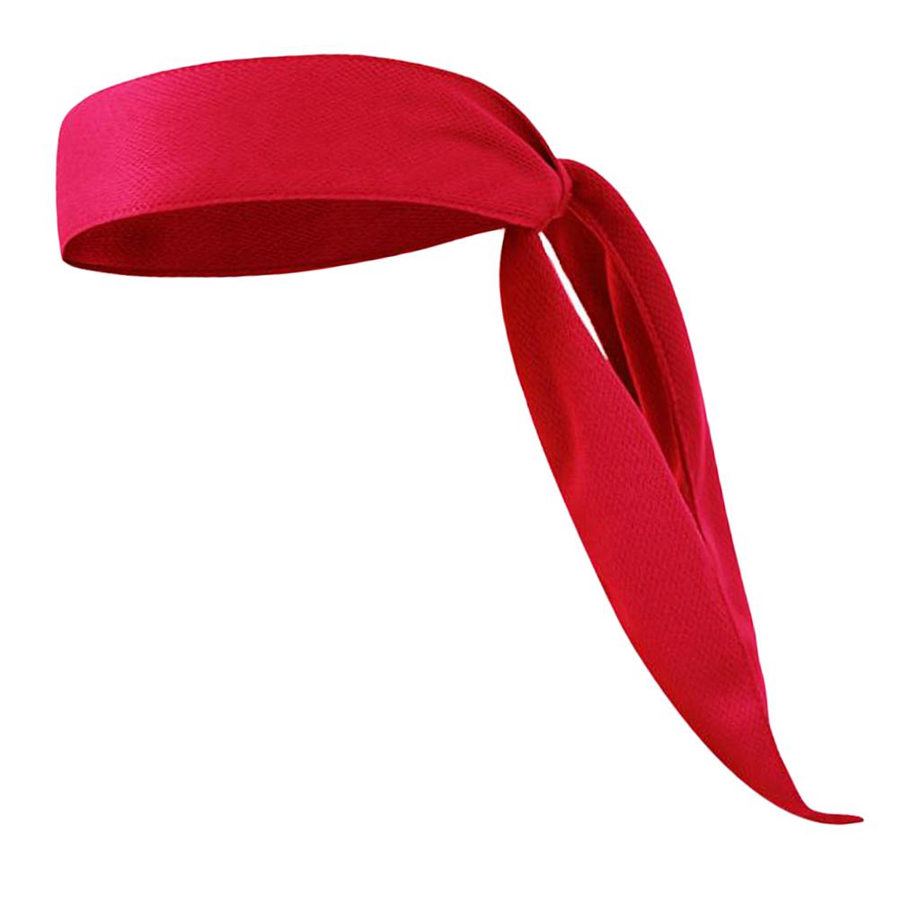 Men Women Sports Headband Tennis Running Fitness Sweatband Hairband red