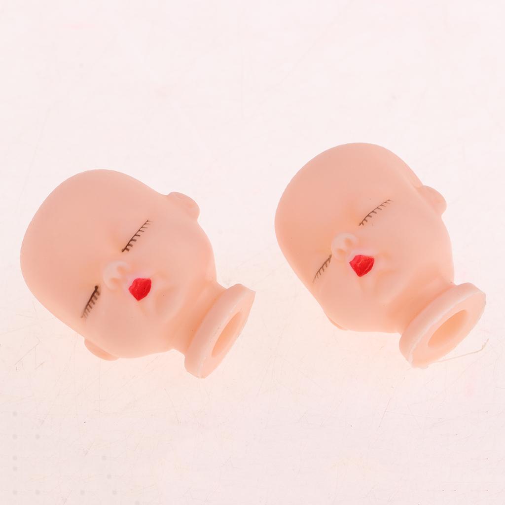 10pcs Lovely Sleeping Baby Head Mold For Mini Keychain Doll Making Accessory