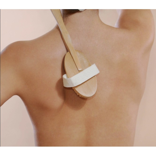 Cây Chà Lưng Tắm Cán Gỗ Tự Nhiên Làm Sạch Da Khô, Da Ướt Tiện Dụng, Gậy Tắm Massage Cơ Thể Body Cực Sạch AOE1028