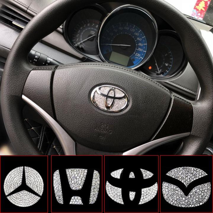 Logo Đính Đá Gắn Vô Lăng Theo Hãng Xe Hyundai Mercedes Honda Toyota Mazda