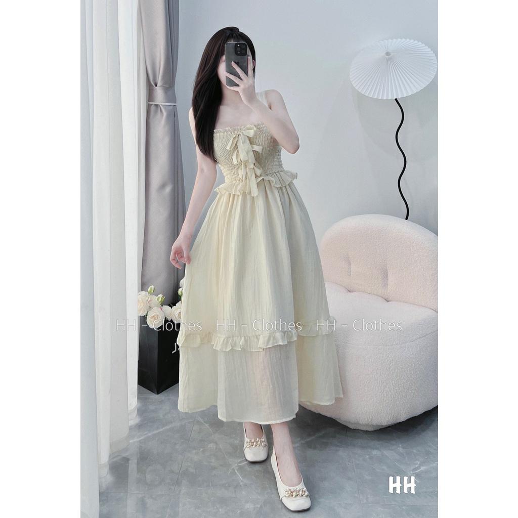 ĐẦM ĐI CHƠI, ĐẦM MAXI TƠ CHUN NƠ CÚP NGỰC 2S 2 LỚP CỰC XINH LUN Ạ