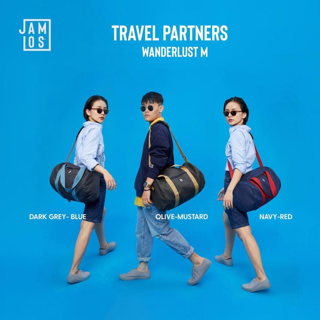 Jamlos Wanderlust Duffle - Túi trống du lịch tập gym vải canvas xách tay đeo chéo thời trang năng động