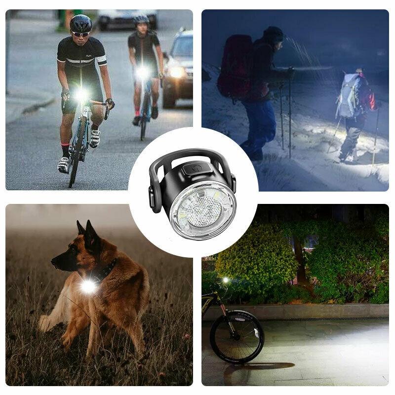 2pcs Mini LED Bicycle Headlamp and Tail Light USB Rechargeable Motorcycle Bike Light Waterproof Safety Warning Cycling Lights