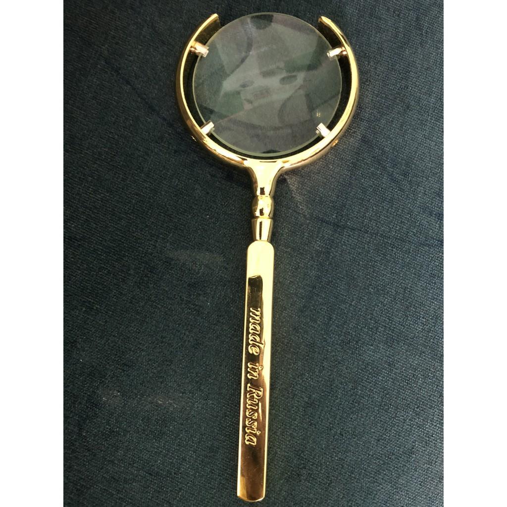 Kính lúp Magnifier Nga 70mm gọng inox 304 siêu bền đẹp vàng bóng sang trọng Hcm