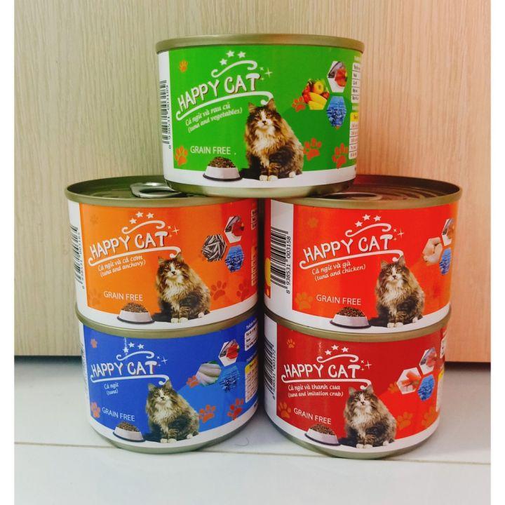 Pate HAPPY CAT LON 160Gr, Pate Siêu Dinh Dưỡng Cho Mèo