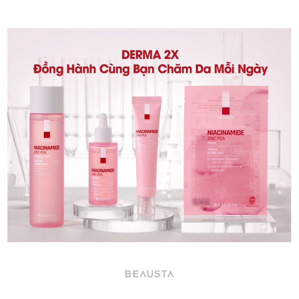 Nước Hoa Hồng Beausta Derma2X Niacinamide Zinc PCA Essence Toner 200ml