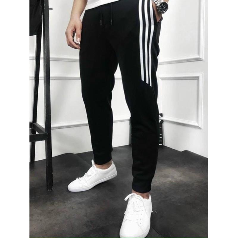 Quần jogger nỉ 3 sọc lửng thể thao siêu hot