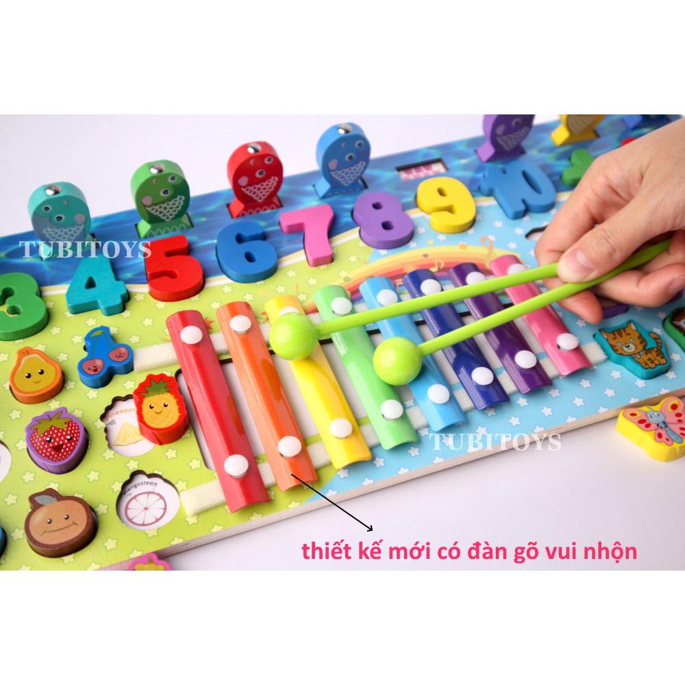 Bộ đồ chơi bằng gỗ 5in 1 kèm đàn ,6in 1 tiếng anh ,6in 1 tiếng việt,7in 1 Bảng học chữ ,số đếm, câu cá giải trí cho bé