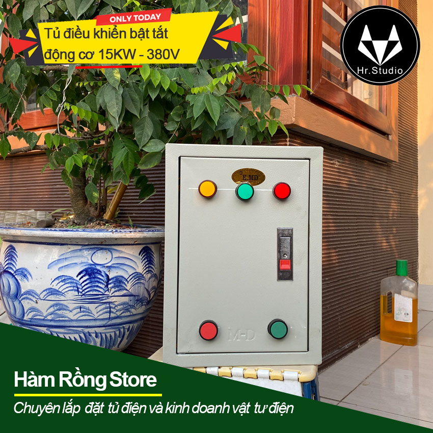 Tủ 15KW điều khiển bật tắt động cơ 3 pha chống quá dòng và quá tải 380V