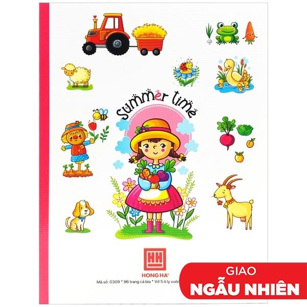 Combo 5 Vở Class Summer Time - 5 Ô Ly 96 Trang 70gsm - Hồng Hà 0309 (Mẫu Màu Giao Ngẫu Nhiên)