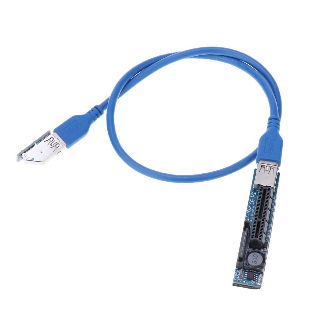 USB3.0 PCI-E Express Extender Riser Card Adapter Power Cable