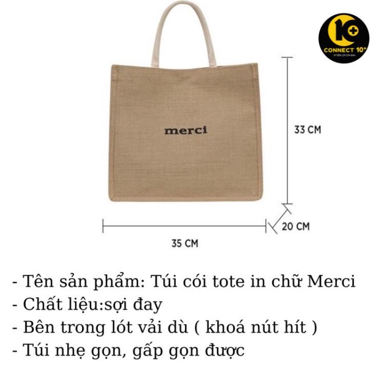 Túi cói merci loại 1 màu sáng