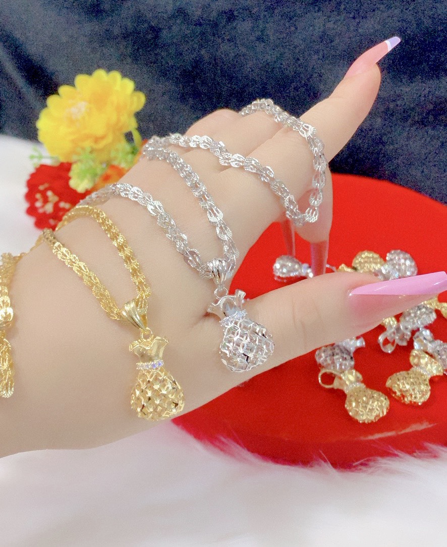 Dây chuyền mặt túi tiền mạ 18k cực đẹp P1634