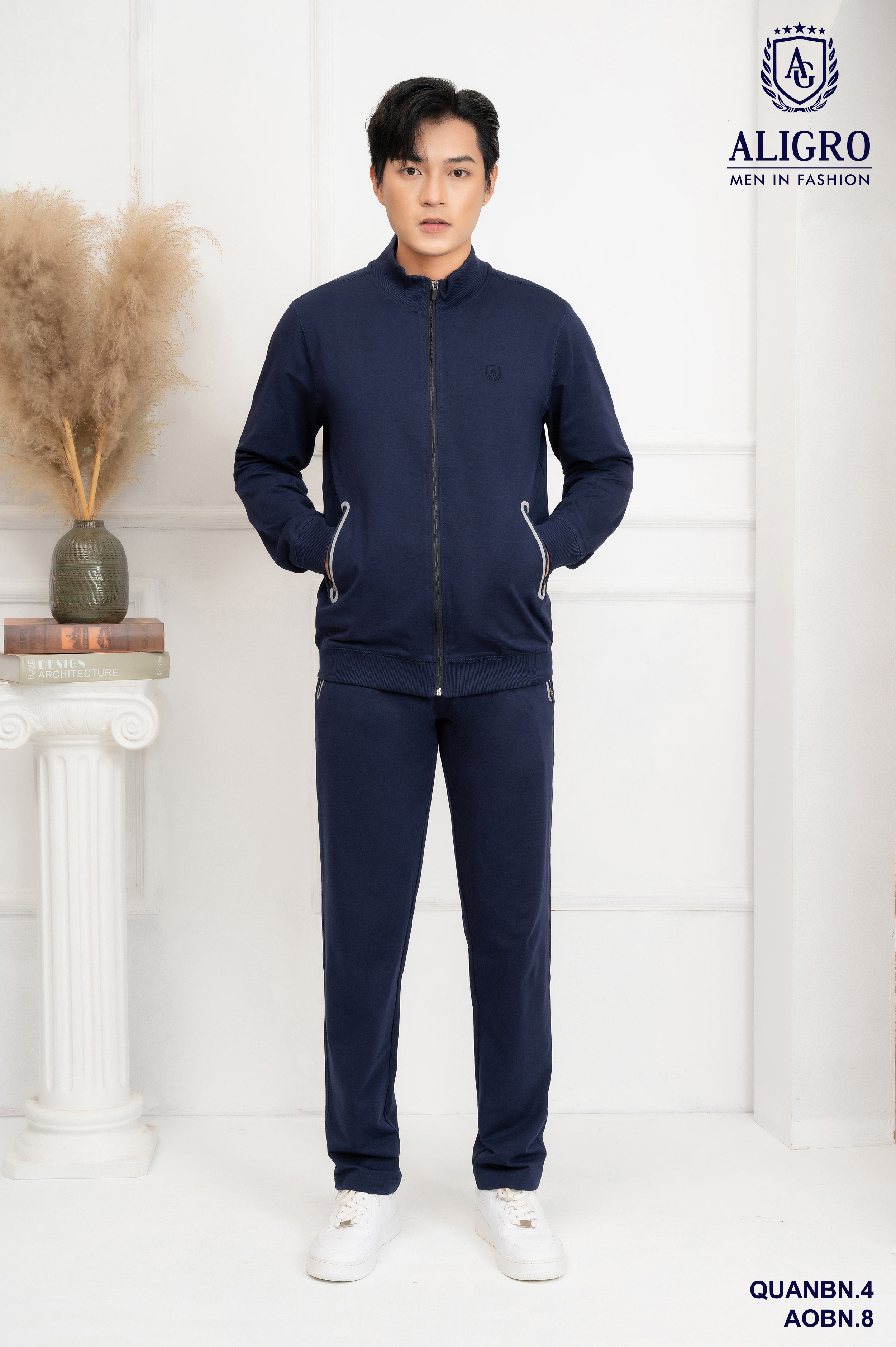 Bộ nỉ kéo khóa nam Aligro BN8