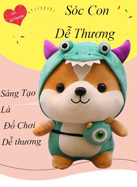 Gấu Bông Gối Ôm Sóc Dễ Thương Bông Gòn Cao Cấp