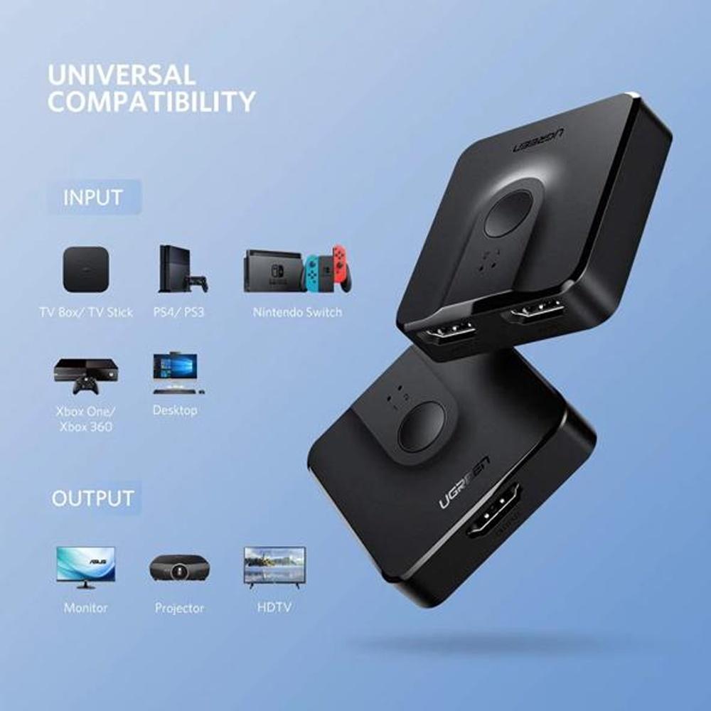 Bộ Chuyển Mạch HDMI 2 Vào 1 Ra | 50966 | độ Phân Giải: 4K @30Hz, 1080P
