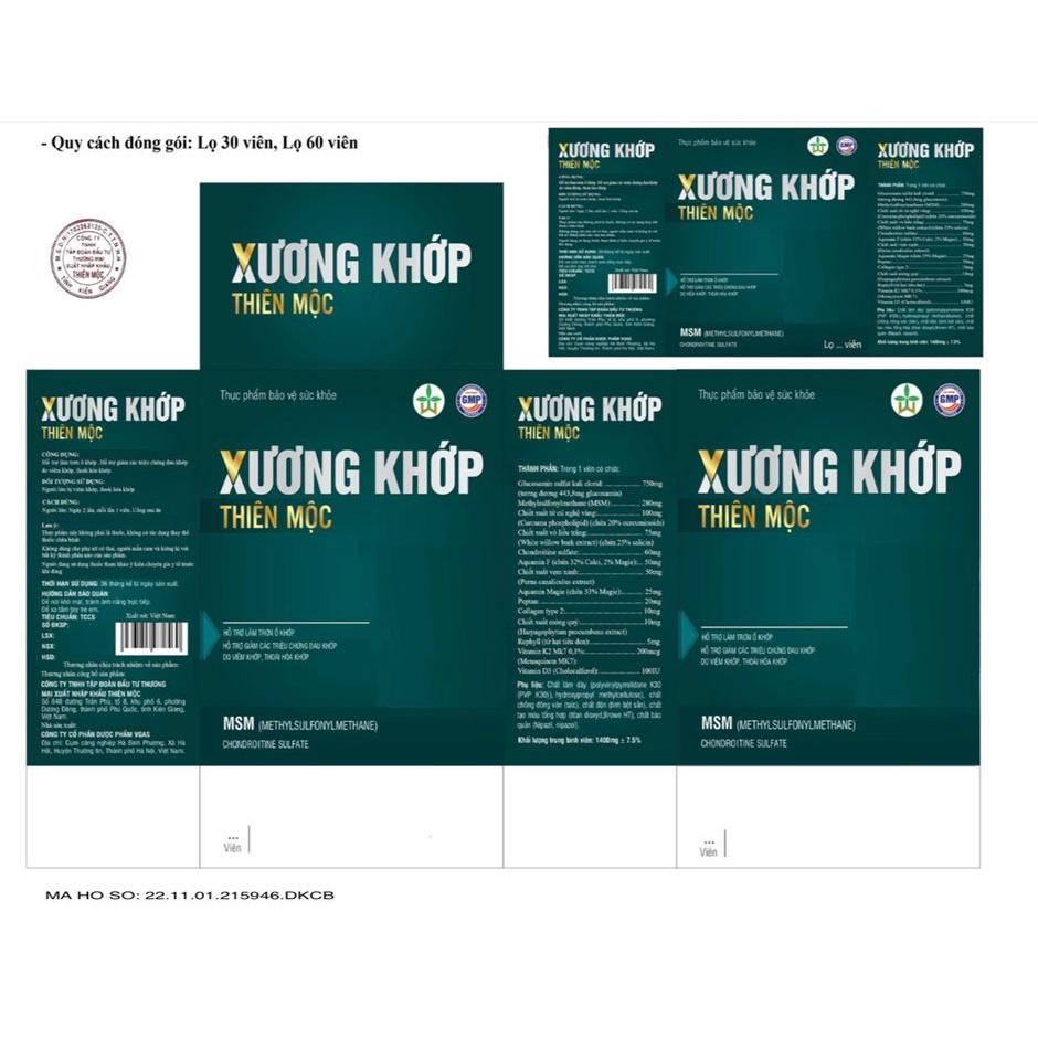 Viên Uống Xương Khớp Thiên Mộc Bổ Sung Glucosamine Giảm Đau Xương Khớp 30 Viên