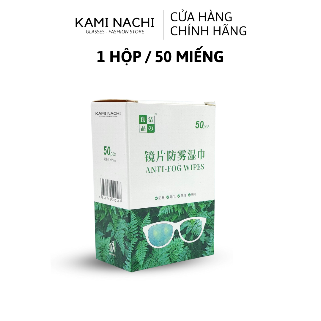 Hộp 50 miếng khăn lau nano hàng loại đặc biệt KAMI NACHI dùng 1 lần - Chống bám hơi nước, chống mờ sương cho kính