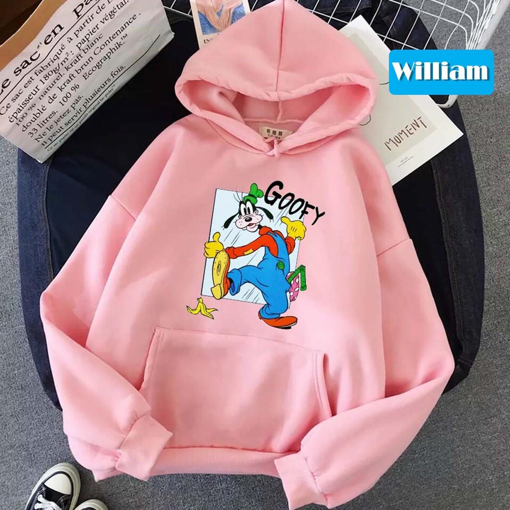 Áo hoodie nam nữ nỉ ngoại in hình Goofy William - DS83, chất nỉ bông dày dặn, nón 2 lớp, thích hợp làm áo cặp