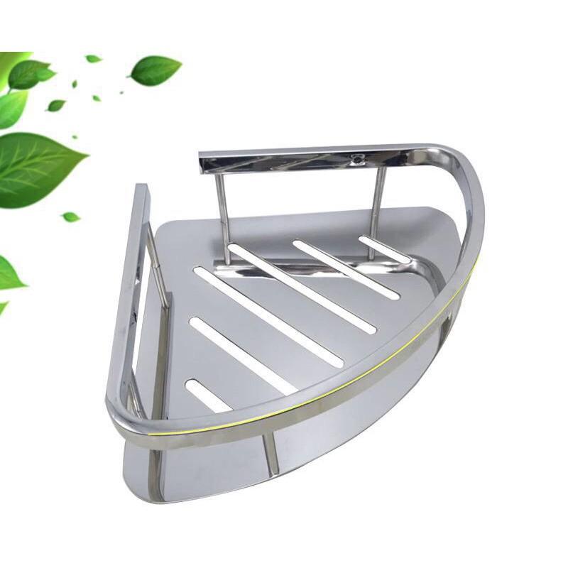 KỆ GÓC INOX304 2 TẤNG _Kệ inox đa năng sang trọng cao cấp bề mặt sáng bóng để các loại dầu gội,sữa tắm, kem dưỡng