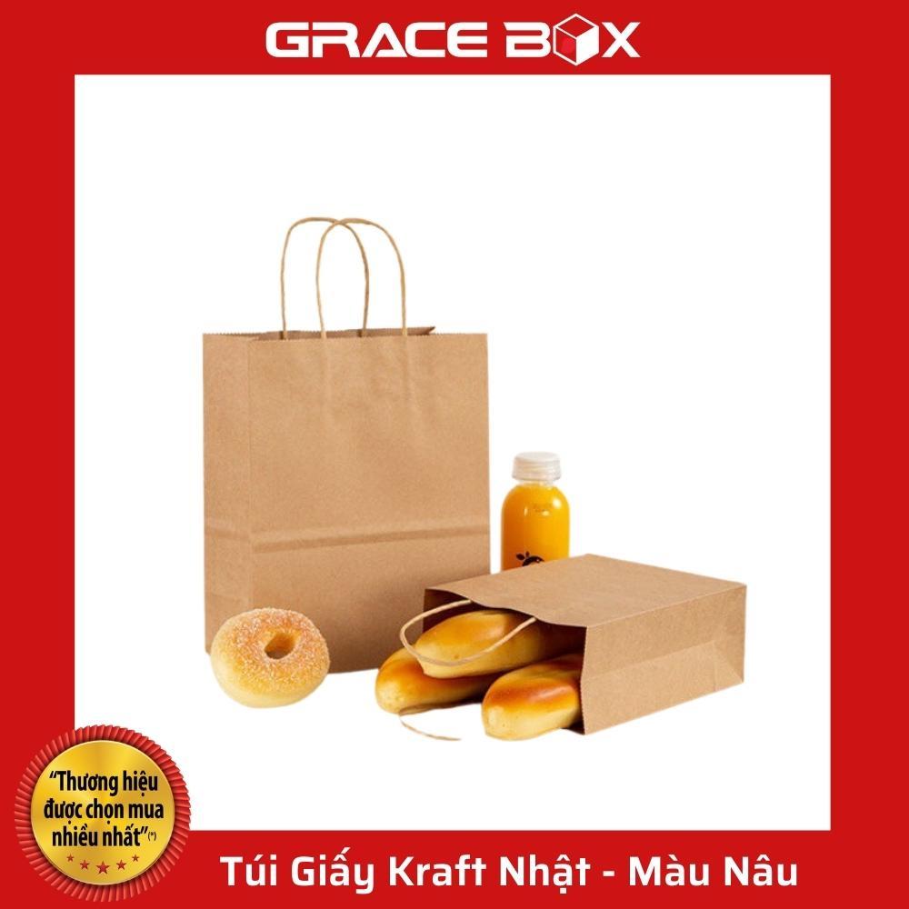 Túi Giấy Kraft Nhật Bản Cao Cấp - Màu Nâu - 33x26x12cm