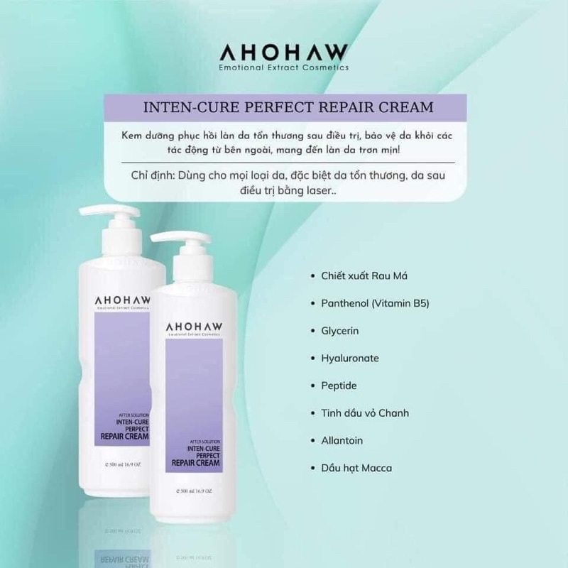 Kem phục hồi cho da treatment - giãn mao mạch - corticoid Ahohwa Inten - Cure Perfect Repair Cream