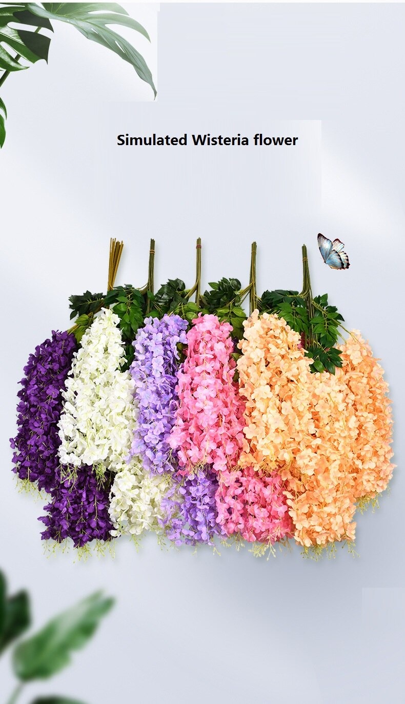 Cành hoa tử đằng giả - Size 110cm - Cây giả, hoa lụa decor trang trí nhà cửa