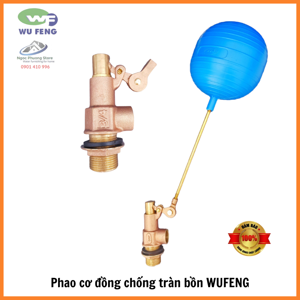 Van Phao Cơ Đồng Điều Chỉnh WUFENG Chống Tràn Bồn Ren 21mm, 27mm, 34mm WF331
