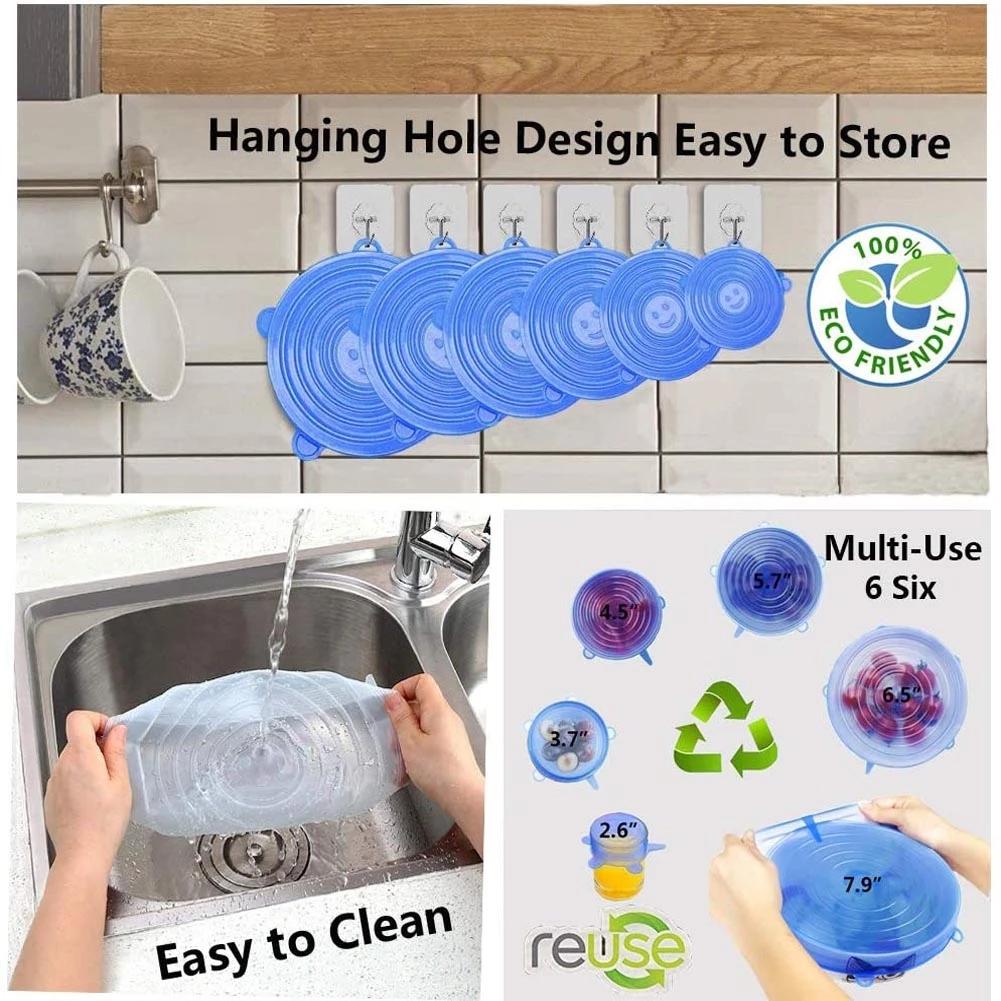 Set 6 / 12 Nắp Silicon Bảo Quản Thực Phẩm Tiện Lợi