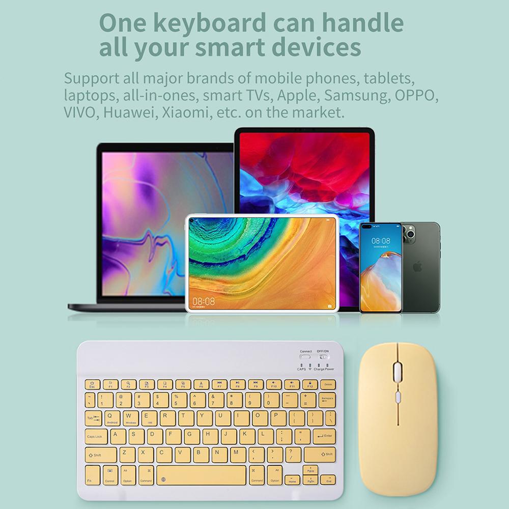 Bàn Phím Bluetooth Và Chuột Cho iPad Xiaomi Samsung Huawei Điện Thoại Máy Tính Bảng Mỏng Bàn Phím Mini Không Dây Cho Android IOS Windows
