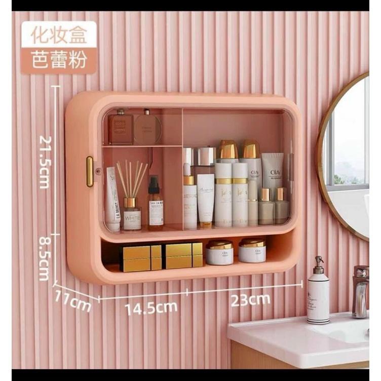 Kệ để mỹ phẩm, để đồ trang điểm dính tường chất liệu nhựa pp cao cấp
