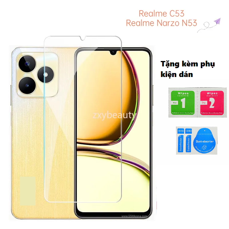 Kính cường lực cho Realme C53 / C35 trong suốt không full Glass 9H