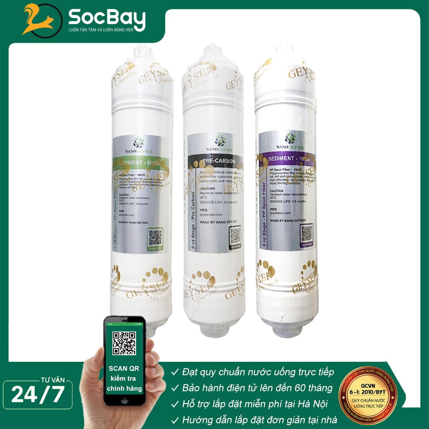 Combo 3 lõi đúc máy lọc nước 123 dùng cho máy RO lõi đúc