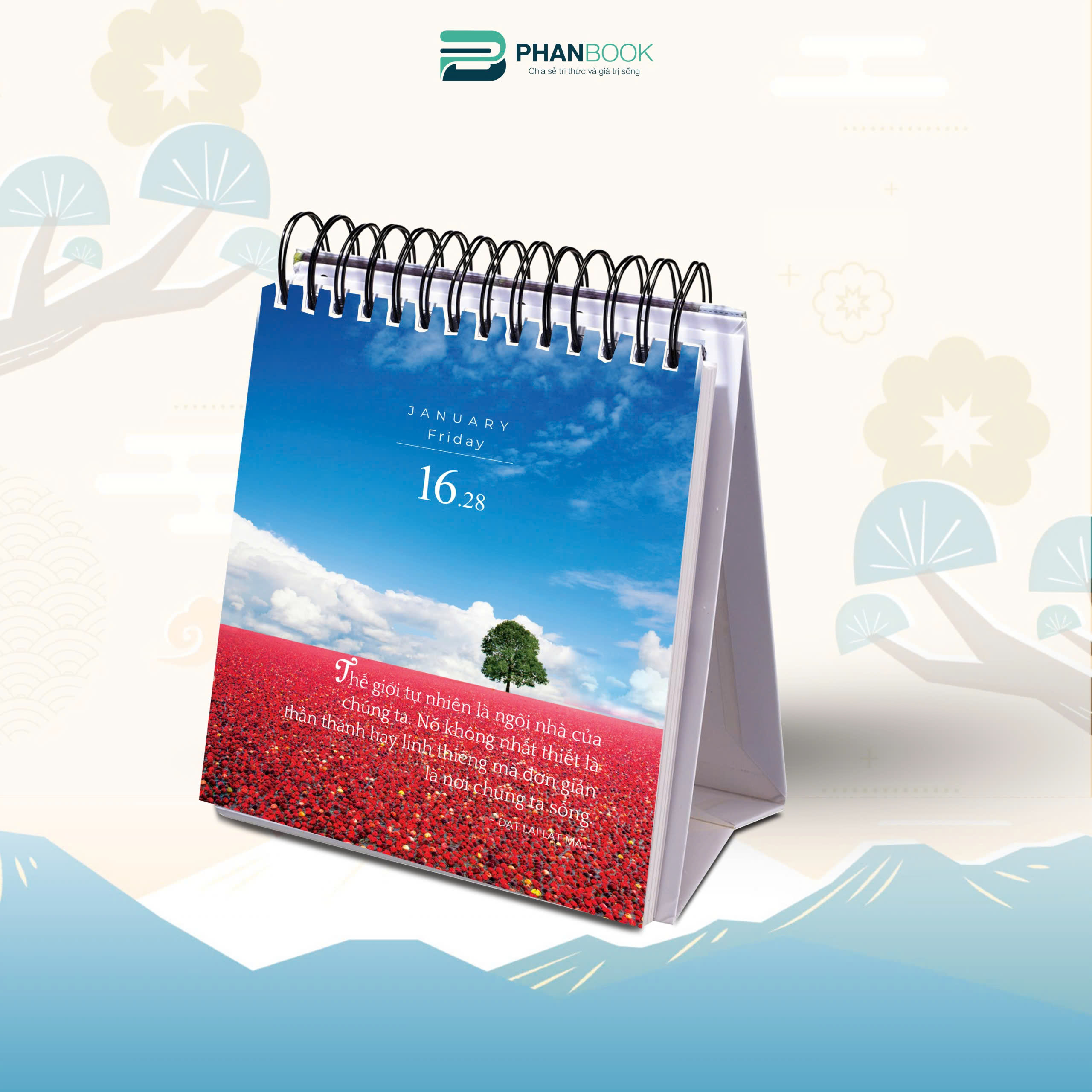 Lịch Bàn 2026 - 365 Ngày Vườn Tâm Tỉnh Thức - Đạt Lai Lạt Ma