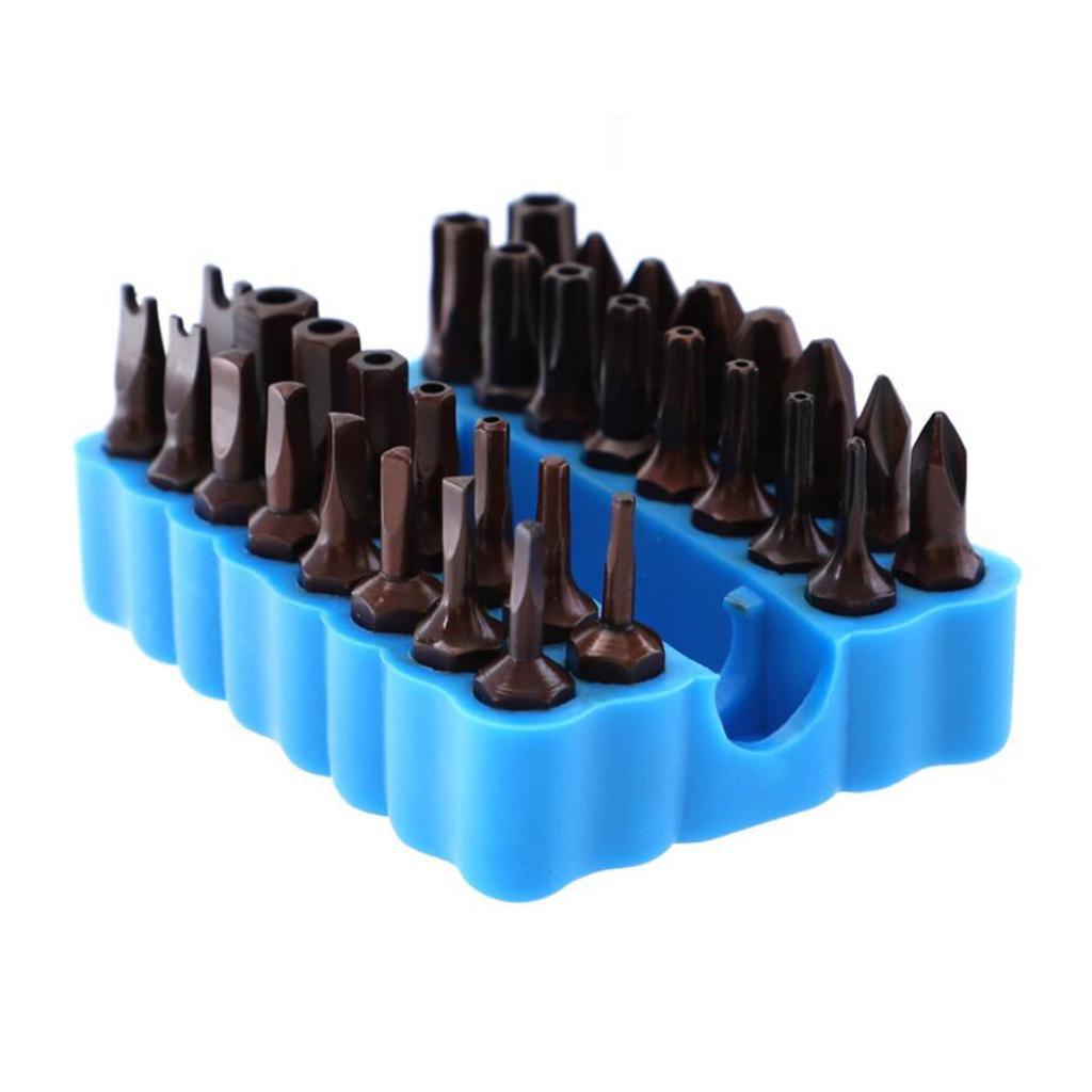 Set of 2 32 Holes Plastic 1/4Inch Hex Shank Screw Bits Holder Storage Case